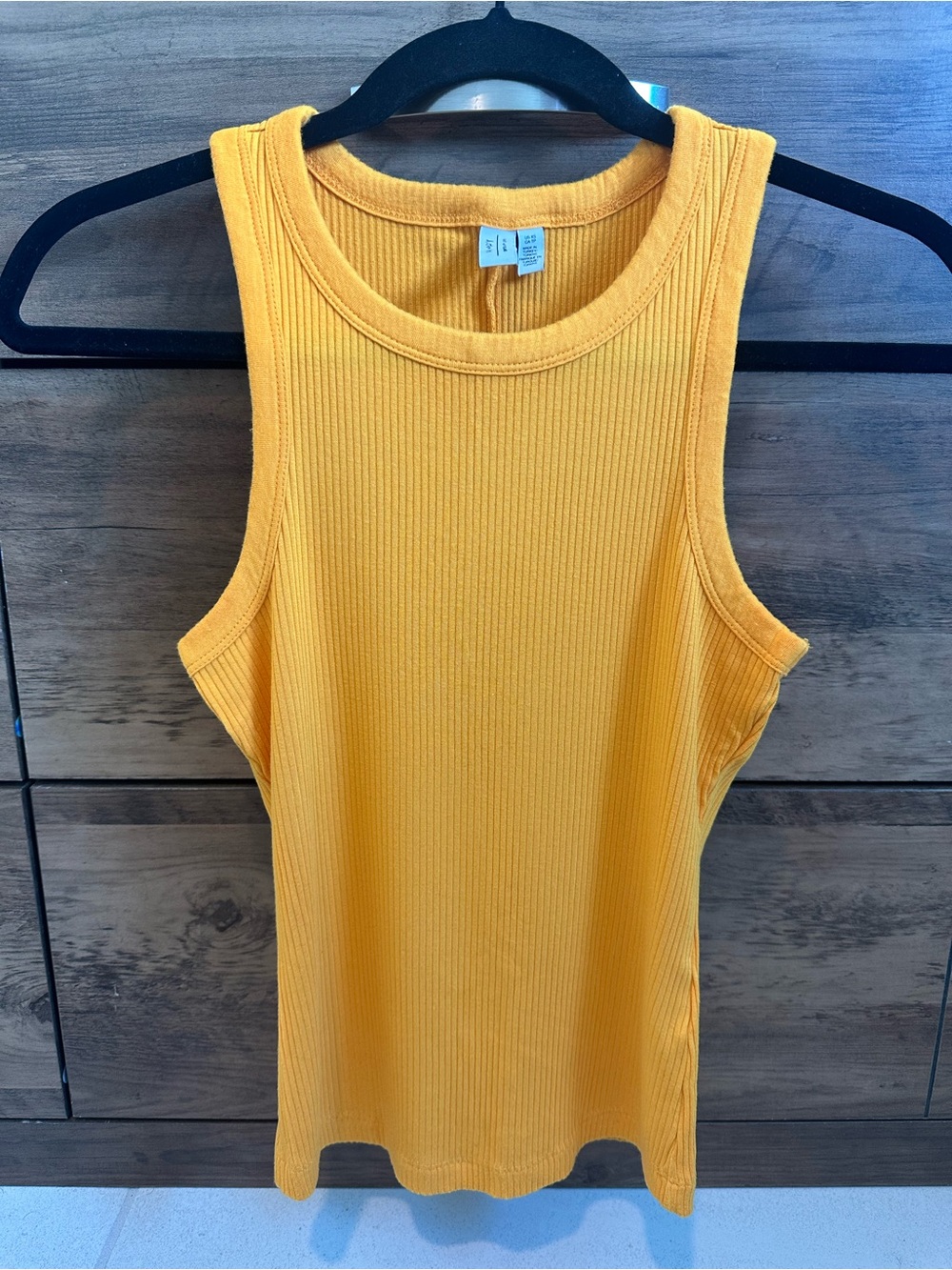 & Other Stories Ribbed Fitted Tank Top in Orange